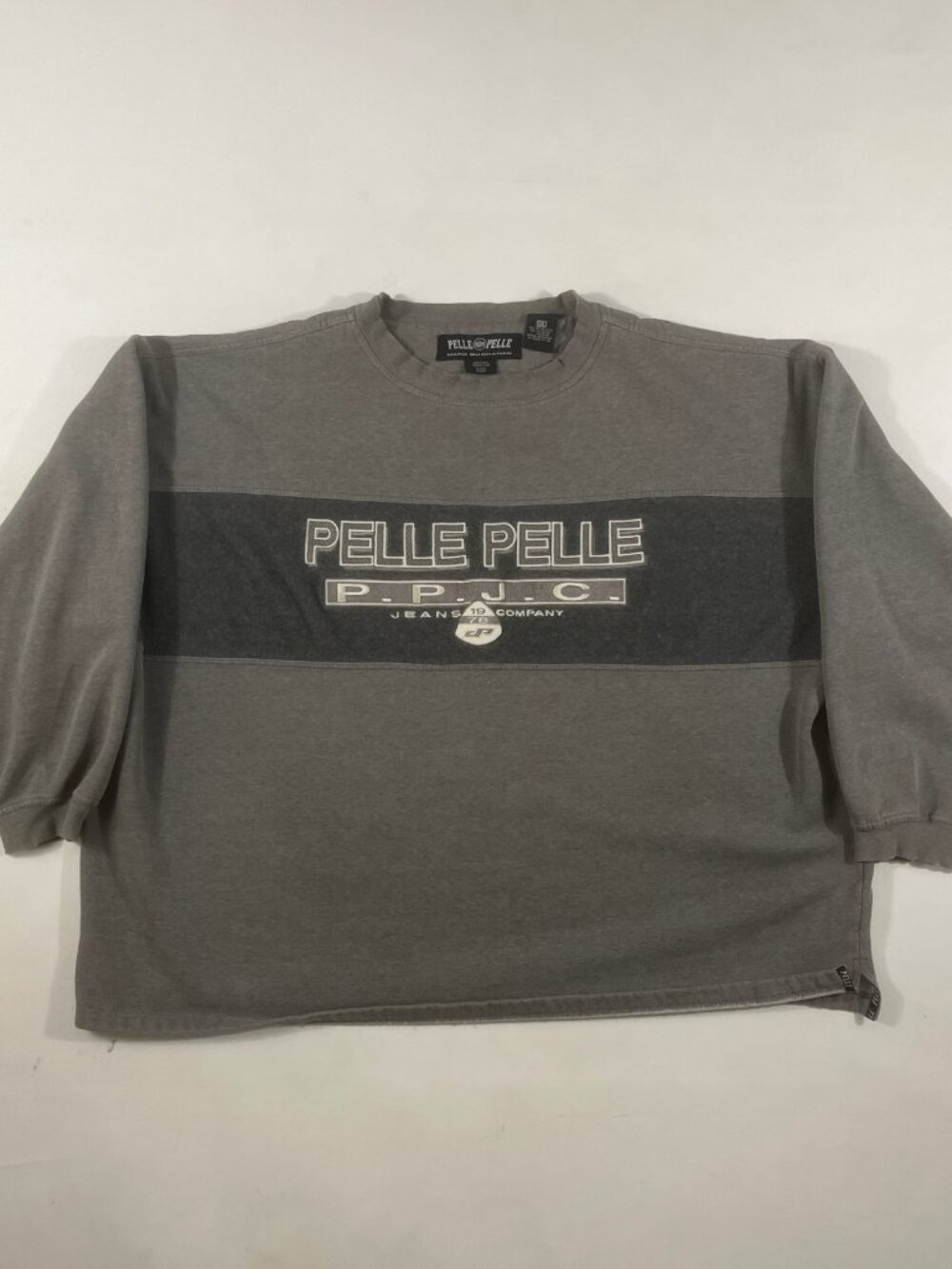 Vintage Y2K Pelle Pelle Marc Buchanan Gray PPJC Logo Long Sleeve Tee 5XL